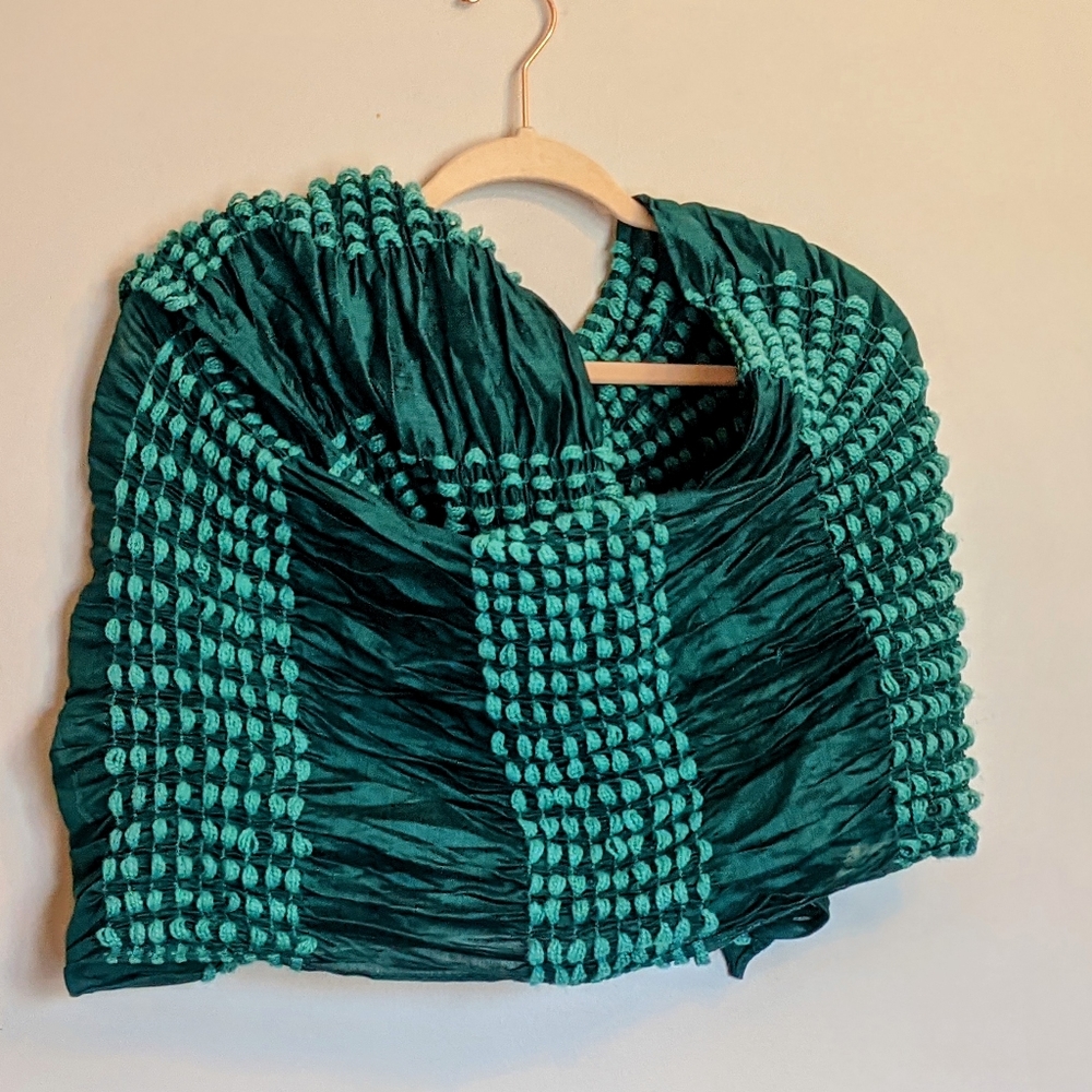Teal Pom Pom Women's Wrap/Scarf